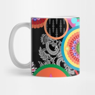 Floral pattern with colorful geometric motifs Mug